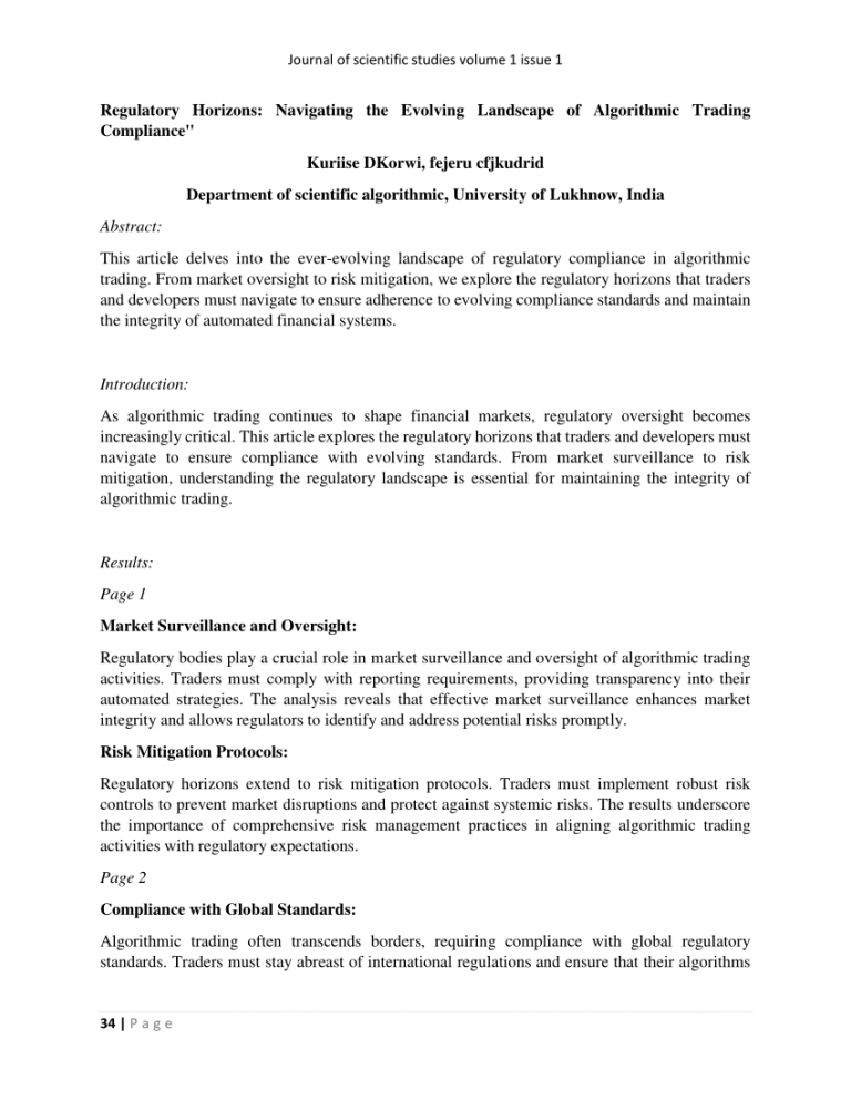 The Regulatory Landscape for Algorithmic Trading in India