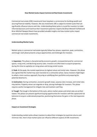 The Impact of Market Cycles on Value Investment Opportunities